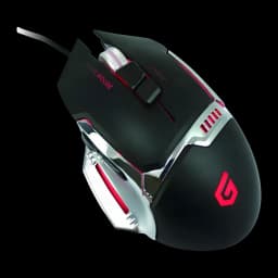 Ratón Gaming Conceptronic DJEBBEL 8 4000 DPI RGB Negro, vista superior: iluminación RGB rosa, acabados cromados laterales