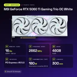 MSI GeForce RTX 5060 Ti Gaming Trio OC White 16GB GDDR7 - características