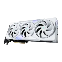 MSI GeForce RTX 5060 Ti Gaming Trio OC White 16GB GDDR7, vista lateral: tres ventiladores blancos con logo dragón y conector
