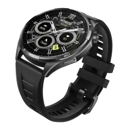 Honor Watch 6 46mm Preto GPS integrado NFC Chamadas Bluetooth, detalhe: mostrador com bateria, frequência cardíaca e passos