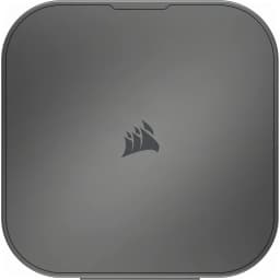 SSD Externe Corsair EX300U 2 To USB-C 3.2 Gen 2 Gris, vue du dessus: surface mate avec logo Corsair centré et fente en coin