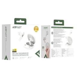 Écouteurs Acefast W3 Réduction de Bruit ANC TWS Intra-Auriculaires Bluetooth 5.4, contenu boîte: packaging blanc recto verso
