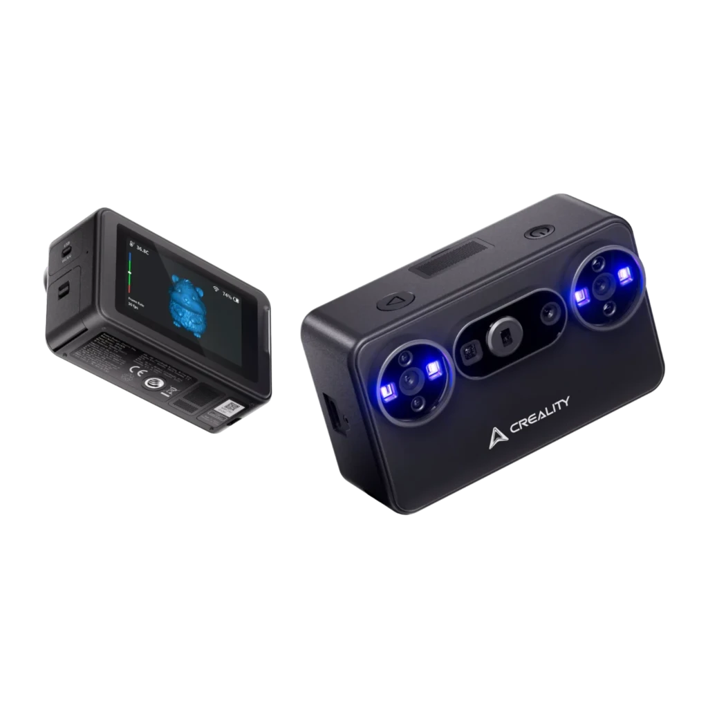 Escáner 3D Creality Pika Inalámbrico Negro 0,03 mm, frontal y trasera: módulo de cámaras con LEDs azules y pantalla táctil