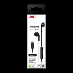 Écouteurs JVC HA-FR17UC In-Ear USB-C IPX2 Noir, boîte face avant: packaging avec écouteurs, connecteur USB-C et télécommande