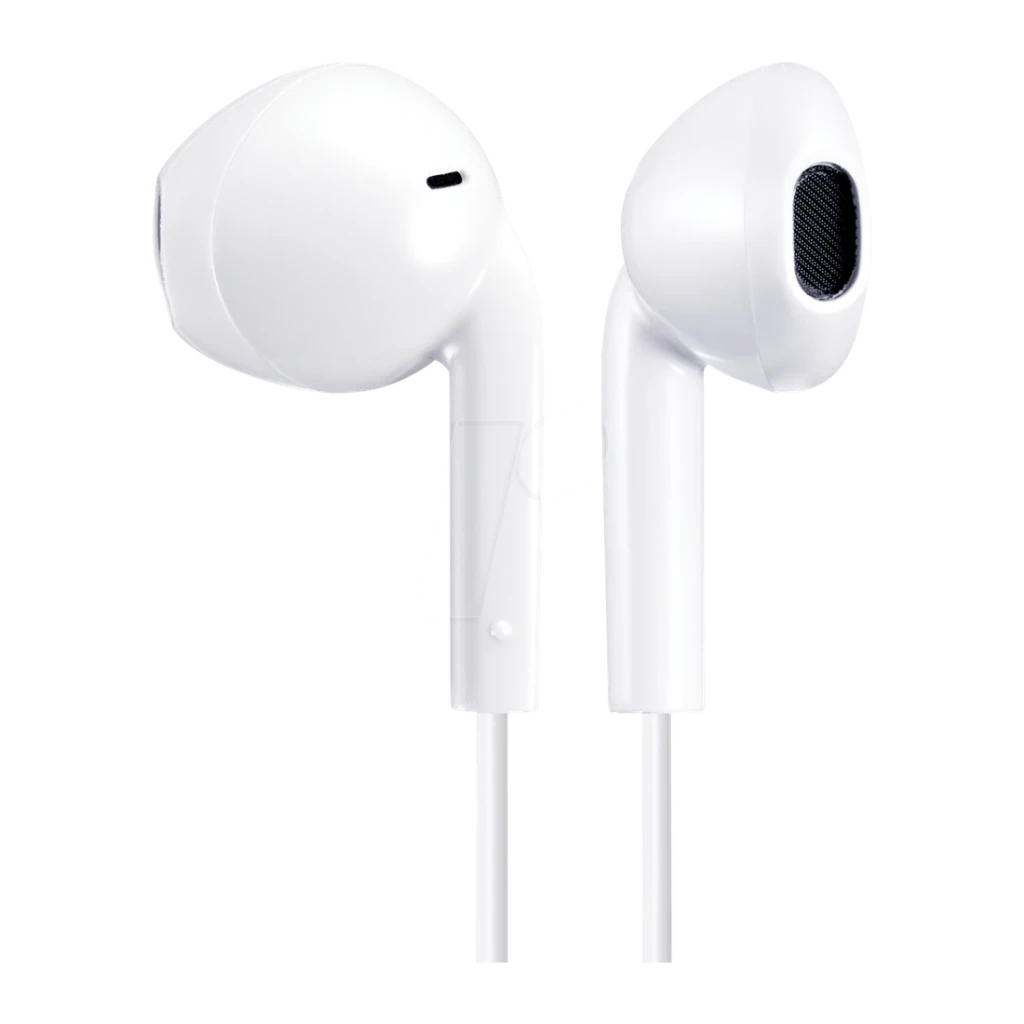 Écouteurs JVC HA-FR17UC Intra-auriculaires USB-C IPX2 Blanc, vue avant: deux écouteurs blancs avec grille du driver