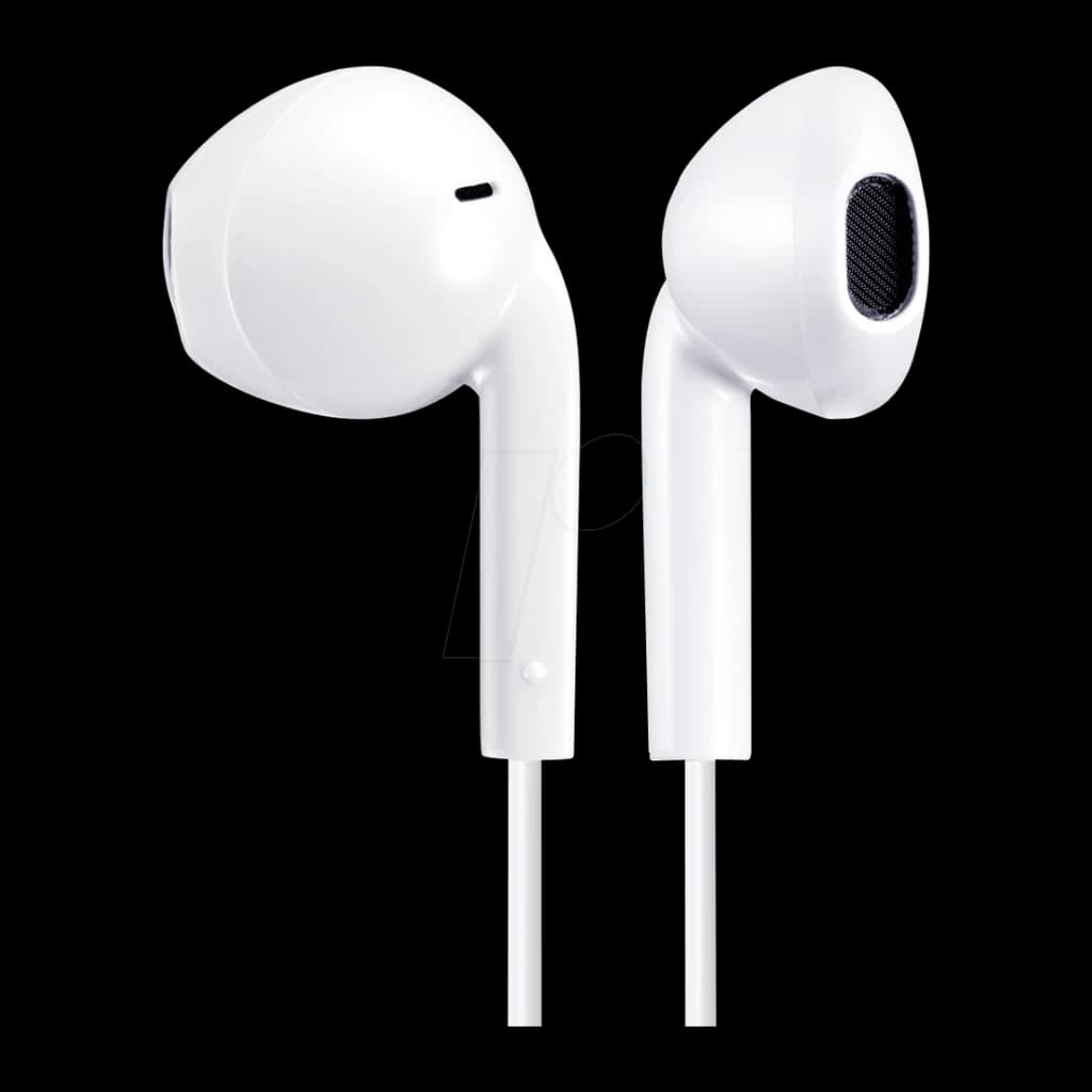 Écouteurs JVC HA-FR17UC Intra-auriculaires USB-C IPX2 Blanc, vue avant: deux écouteurs blancs avec grille du driver