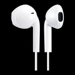 Écouteurs JVC HA-FR17UC Intra-auriculaires USB-C IPX2 Blanc, vue avant: deux écouteurs blancs avec grille du driver