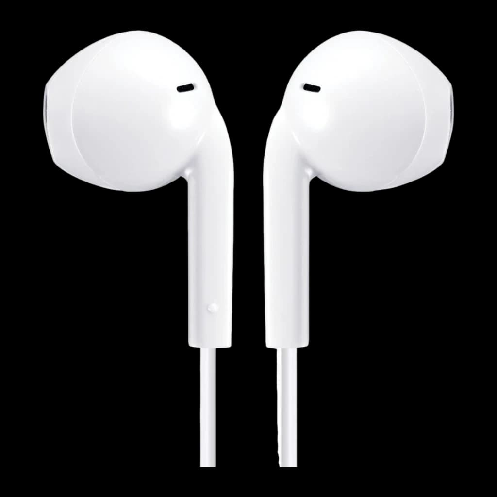 Écouteurs JVC HA-FR17UC Intra-auriculaires USB-C IPX2 Blanc, vue avant: deux écouteurs blancs avec grille et câble sur fond