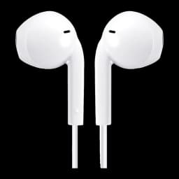 Écouteurs JVC HA-FR17UC Intra-auriculaires USB-C IPX2 Blanc, vue avant: deux écouteurs blancs avec grille et câble sur fond
