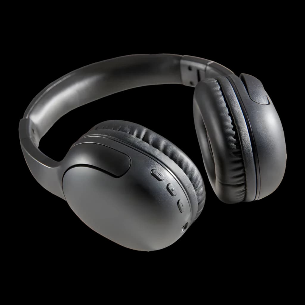 Casque JVC Gumy Band Supra-Aural Bluetooth 30h Noir HA-SG20BT, vue latérale: coussinets rembourrés et boutons de contrôle