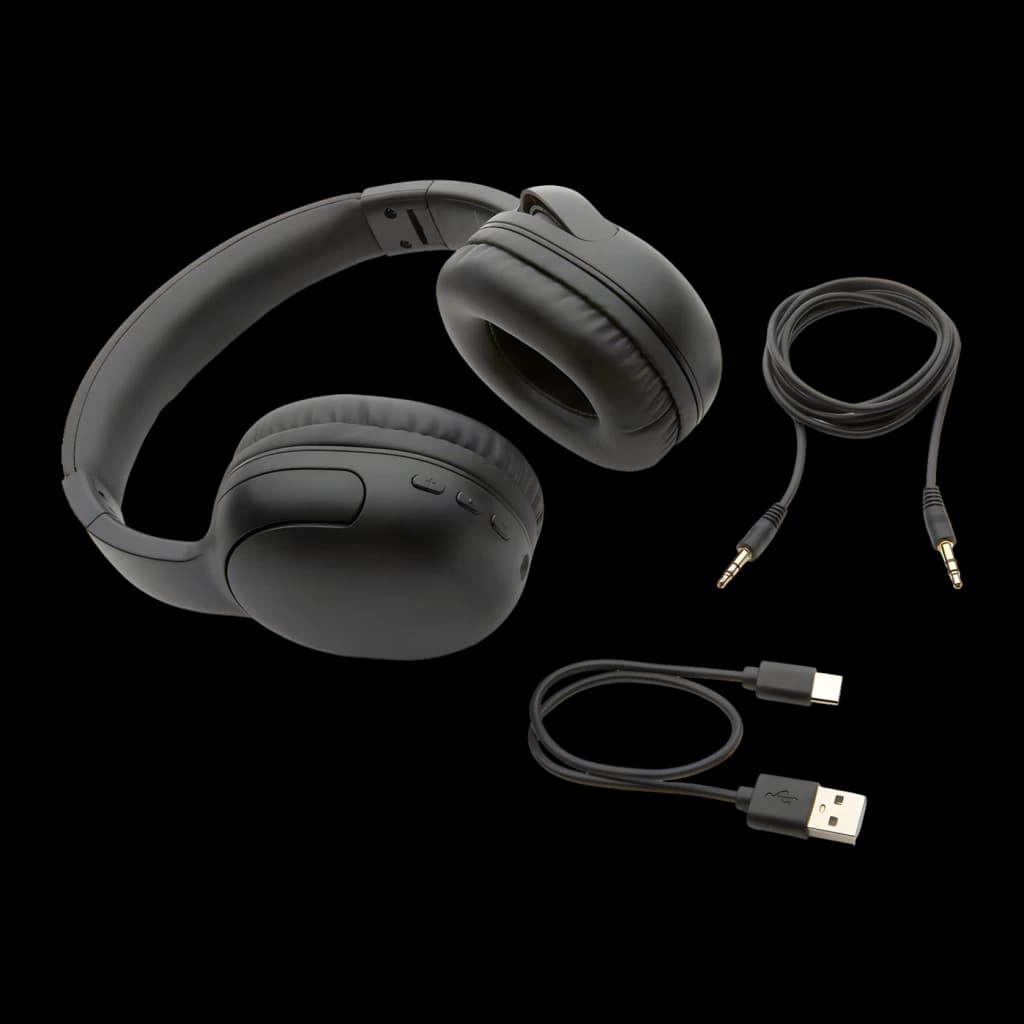 Casque JVC Gumy Band Supra-Aural Bluetooth 30h Noir HA-SG20BT, contenu boîte: casque avec câble USB-C et jack 3,5mm inclus