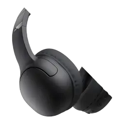 Casque JVC Gumy Band Supra-Aural Bluetooth 30h Noir HA-SG20BT, vue latérale: coussin, arceau replié et port USB-C visibles