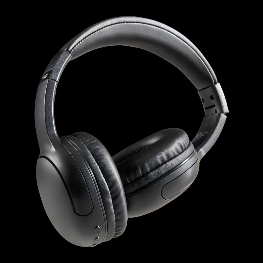 Casque JVC Gumy Band Supra-Aural Bluetooth 30h Noir HA-SG20BT, vue en angle: coussinets rembourrés et arceau ajustable