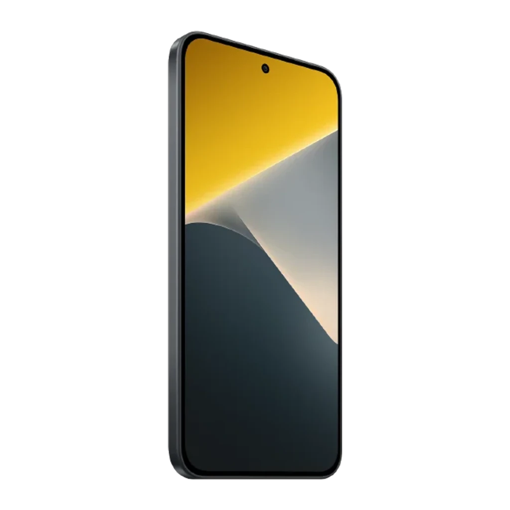 POCO X8 5G negro con pantalla AMOLED 6,59 pulgadas 120Hz casi sin bordes, cámara frontal en orificio centrado, marco delgado y acabado mate elegante