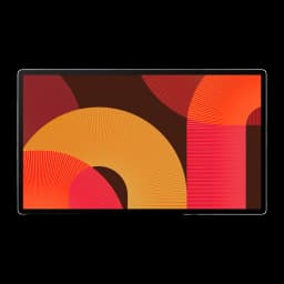 Téléviseur portable Samsung 27 pouces LED QHD 2560x1440 Tizen Smart TV Noir UE27LSM7FAX, vue de face: écran avec motif