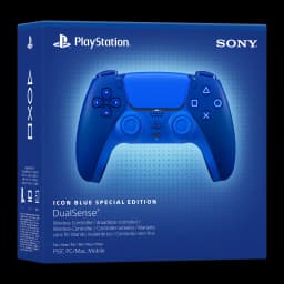 Mando de videojuegos Sony DualSense Icon Blue Edición Especial Inalámbrico PS5 - packaging azul frontal con mando