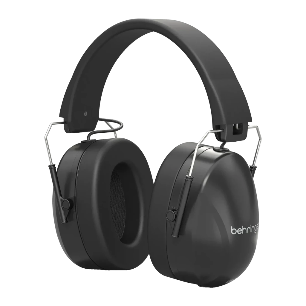 Casque Behringer DH80 Arceau Circum-aural Jack 3,5 mm, vue de face: corps noir avec coussinets circum-auraux et arceaux