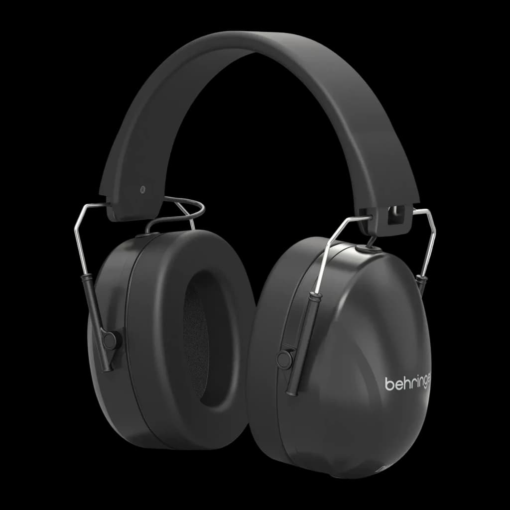 Casque Behringer DH80 Arceau Circum-aural Jack 3,5 mm, vue de face: corps noir avec coussinets circum-auraux et arceaux
