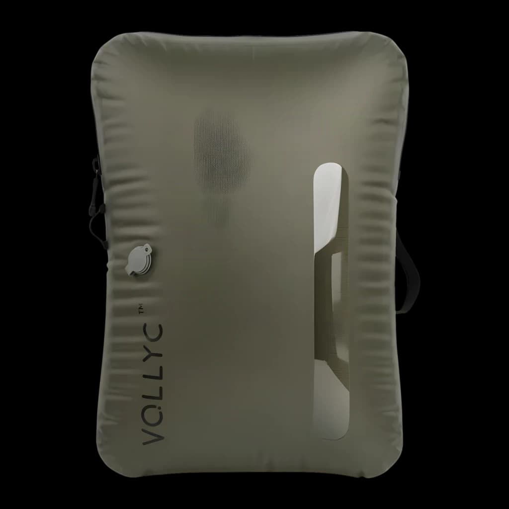 Sac de compression Flextail EZYPACK 25L Vert Nylon 70D TPU imperméable 35×50×11 cm, vue de face: surface TPU vert olive