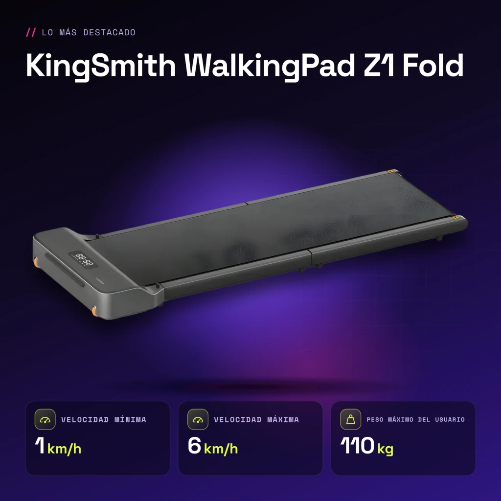 Passadeira KingSmith WalkingPad Z1 Fold Cinzento Dobrável 6km/h - características