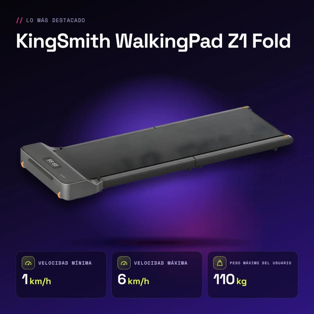 Passadeira KingSmith WalkingPad Z1 Fold Cinzento Dobrável 6km/h - características