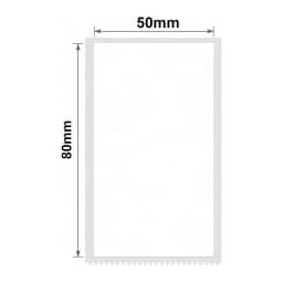 Etiquetas térmicas Niimbot 50×80mm 95 unid. Branco T50*80-95, vista frontal: diagrama de dimensões 50mm largura e 80mm altura