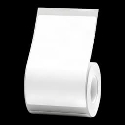 Etiquetas térmicas Niimbot 50×80mm 95 unid. Branco T50*80-95, detalhe: rolo em perspetiva com etiqueta desenrolada