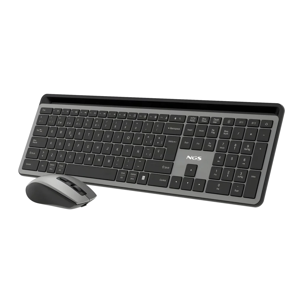 Combo Teclado y Ratón NGS Eclipse Gris Inalámbrico Español