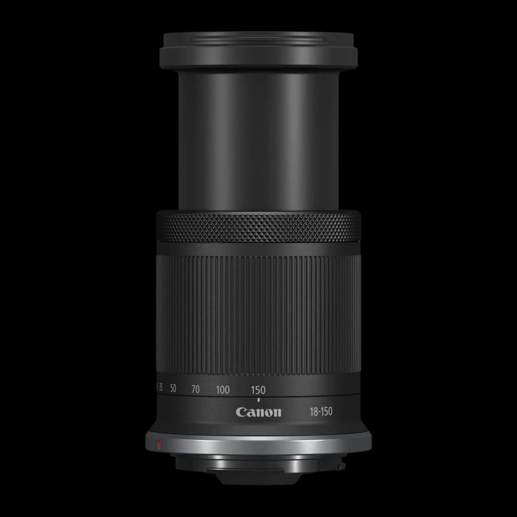 Objetivo fotográfico Canon RF-S 18-150mm IS STM Negro APS-C F3.5-6.3, vista frontal: objetivo extendido al máximo zoom
