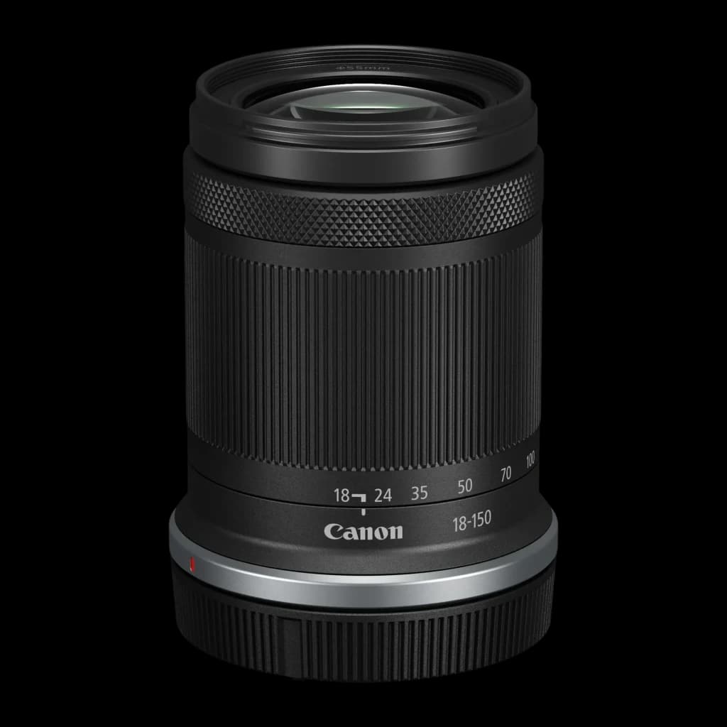 Objetivo fotográfico Canon RF-S 18-150mm IS STM Negro APS-C F3.5-6.3, vista frontal: barril texturizado con escala