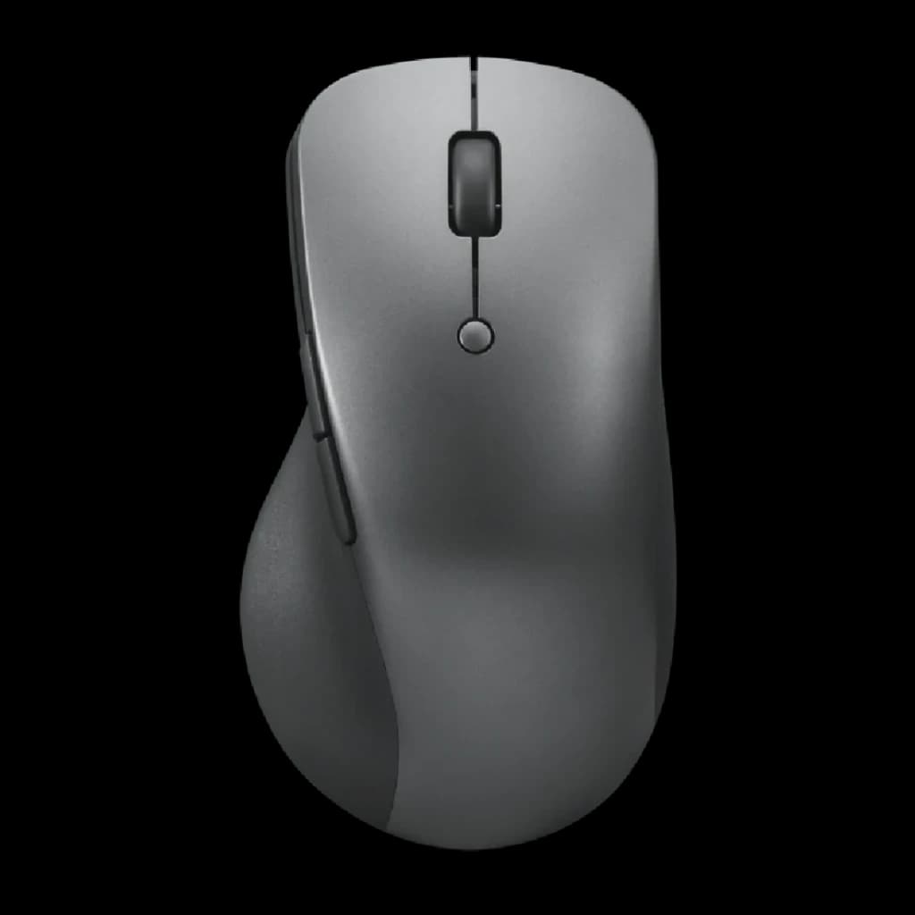 Souris Lenovo ThinkPad Professional Bluetooth Rechargeable Mouse Gris Ergonomique 4Y51J62544, vue dessus: molette noire