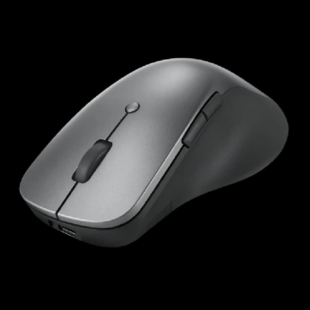 Souris Lenovo ThinkPad Professional Bluetooth Rechargeable Mouse Gris Ergonomique 4Y51J62544, vue latérale: molette, boutons