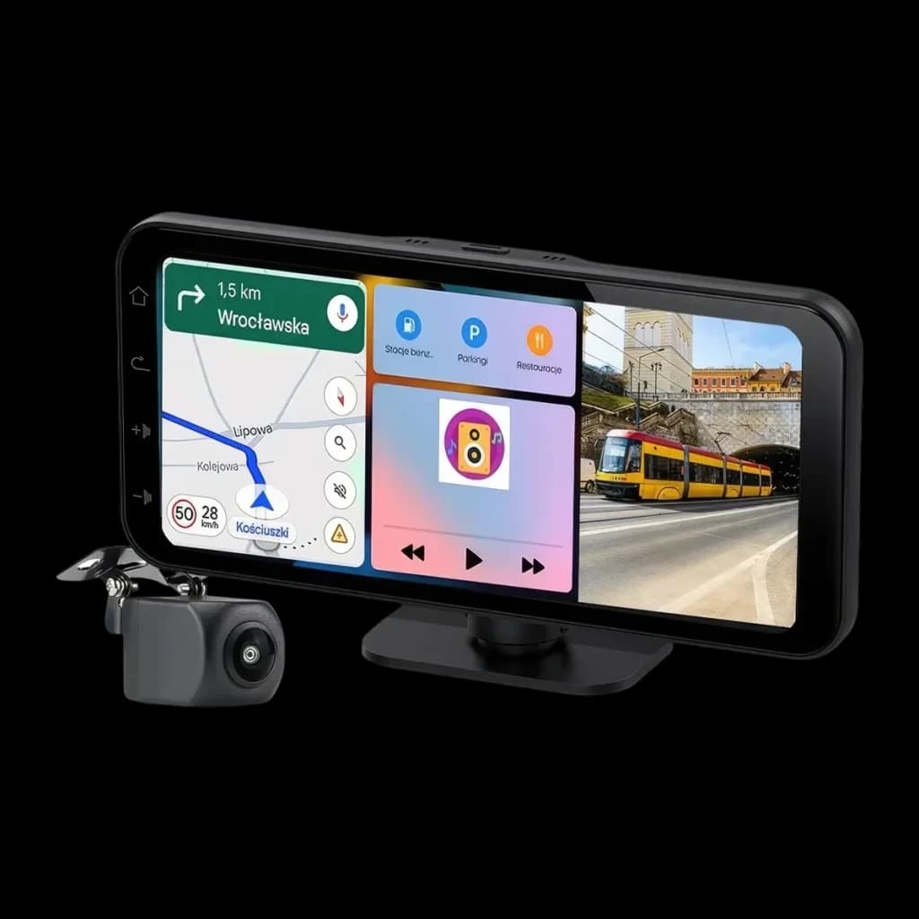 Pantalla Coche Tracer CR-PLAY CarPlay Android Auto 6,2 pulgadas Táctil, vista frontal: pantalla encendida con navegación