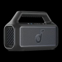 Altavoz portátil Anker Soundcore Boom 2 SE IPX7 30W 18h Negro, detalle: rejilla frontal metálica, logo Soundcore y asa