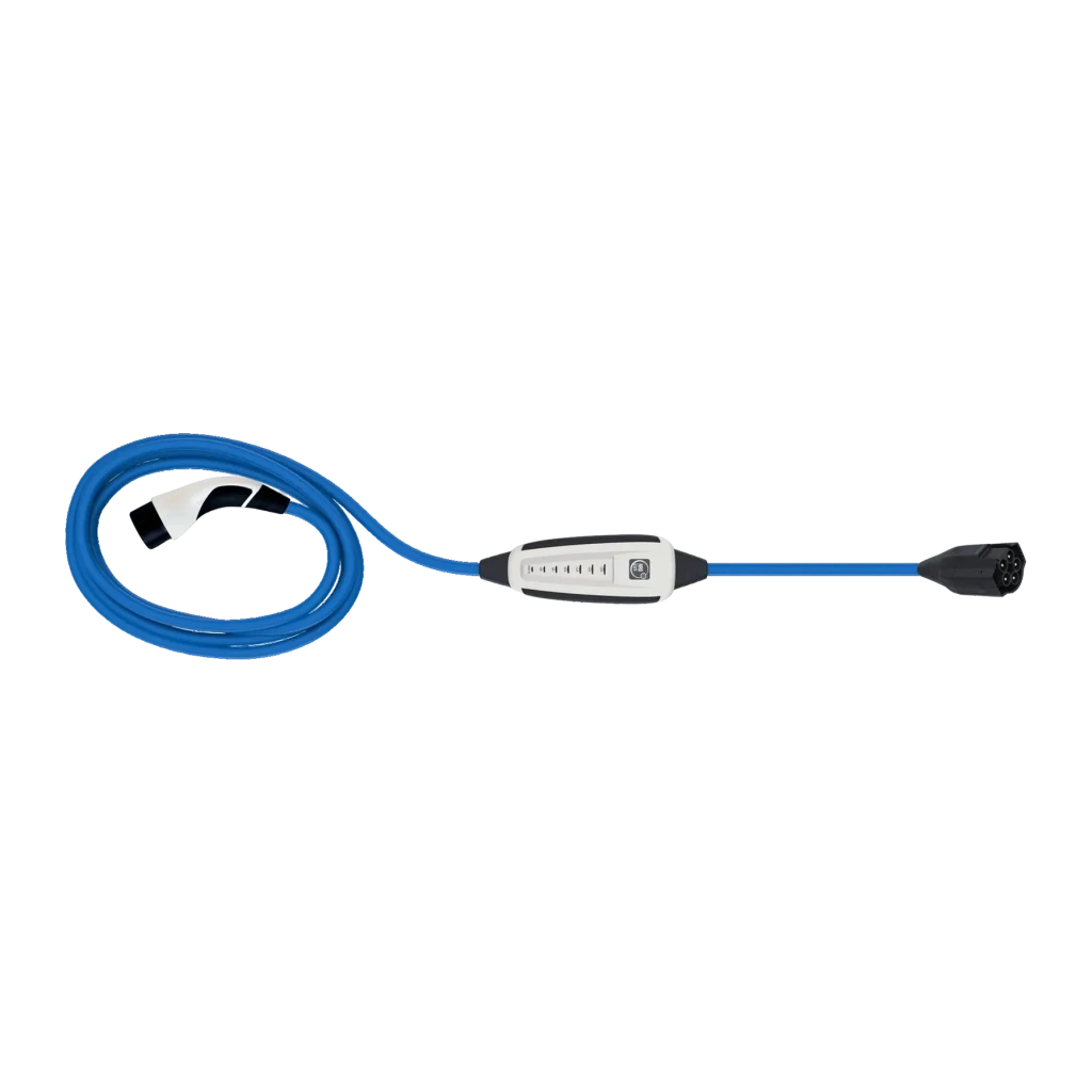 Carregador portátil para veículo elétrico NRGkick Mobile Wallbox 16A Pure Branco 11kW, vista frontal: unidade de controlo