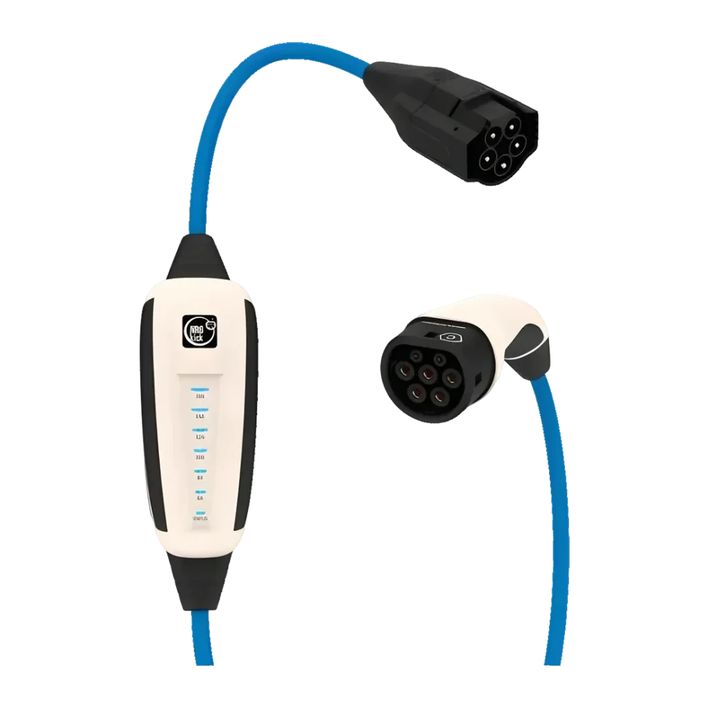 Cargador portátil para vehículo eléctrico NRGkick Mobile Wallbox 16A Pure Blanco 11kW, vista lateral: unidad de control