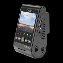Dashcam VIOFO A229 Plus 1CH avec GPS 2K 1440p WiFi Double Bande, détail: écran LCD avec enregistrement route, boutons REC
