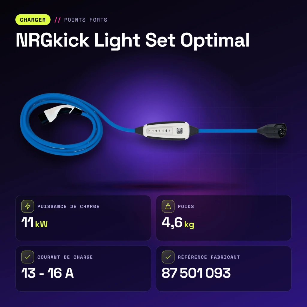Carregador Portátil NRGkick Light Set Optimal Branco 11kW Tipo 2 5m - características