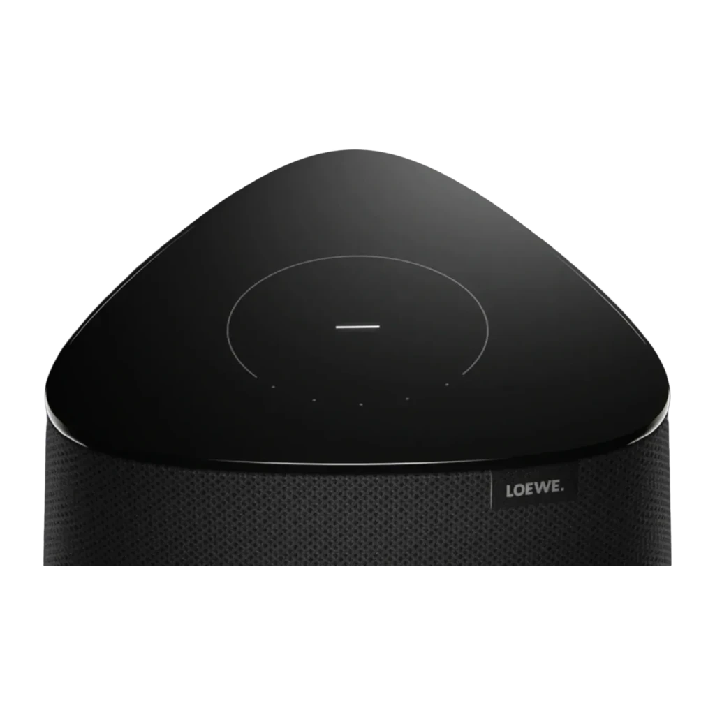 Altavoz Multiroom Loewe Klang MR1 30W WiFi Doble Banda, Bluetooth Gris, detalle: tapa superior brillante con panel táctil