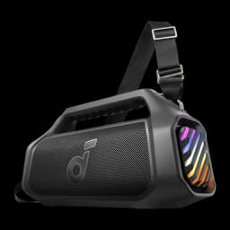 Altavoz portátil Anker Soundcore Boom 2 Plus 140W 20h Bluetooth 5.3 Negro, vista frontal: rejilla frontal con logo, luces