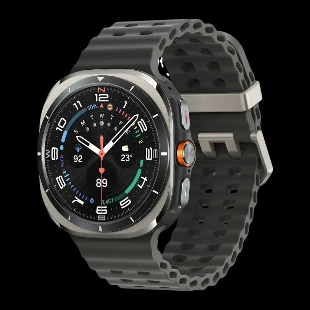 Samsung Galaxy Watch Ultra SM-L705 47mm Prata Titânio Tensão Arterial ECG, vista frontal: caixa titânio, mostrador