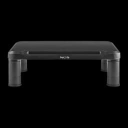 Suporte de Monitor NGS Screen Stand Preto Secretária Independente, vista frontal: plataforma plana e quatro pernas