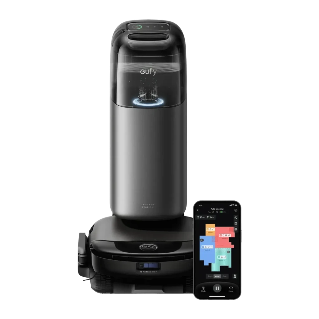 Robot Aspirador Eufy S1 Pro Negro vSLAM Visual Friegasuelos Autovaciado 8000Pa