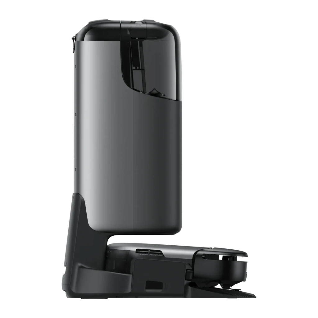 Robot Aspirador Eufy S1 Pro Negro vSLAM Visual Friegasuelos Autovaciado 8000Pa, vista lateral: torre de autovaciado acoplada