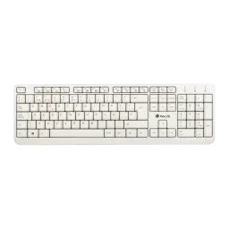 Teclado NGS Spike Branco USB Espanhol, vista superior: disposição completa com teclado numérico e tecla Ñ