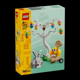 Set LEGO Icons Conejo de Pascua y Búsqueda de Huevos 40808 140 piezas A partir de 8 años, frontal: caja con árbol de huevos