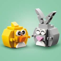 Set LEGO Icons Conejo de Pascua y Búsqueda de Huevos 40808 140 piezas A partir de 8 años, detalle: pollito amarillo y conejo