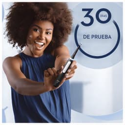 Brosse à dents électrique Oral-B iO Series 3 Pack Duo Sonique Batterie lithium Noir Mat/Rose, lifestyle: femme souriante
