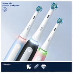 Brosse à dents électrique Oral-B iO Series 3 Pack Duo Sonique Batterie lithium Noir Mat/Rose, détail: trois brosses