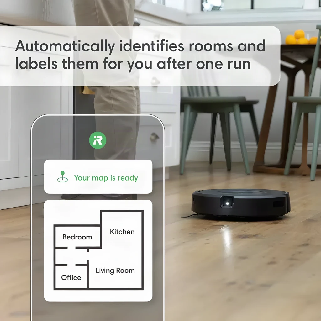 Robot aspirador iRobot Roomba Combo j5 Antracite vSLAM Esfregador Esvaziamento Automático, app: mapa de divisões gerado